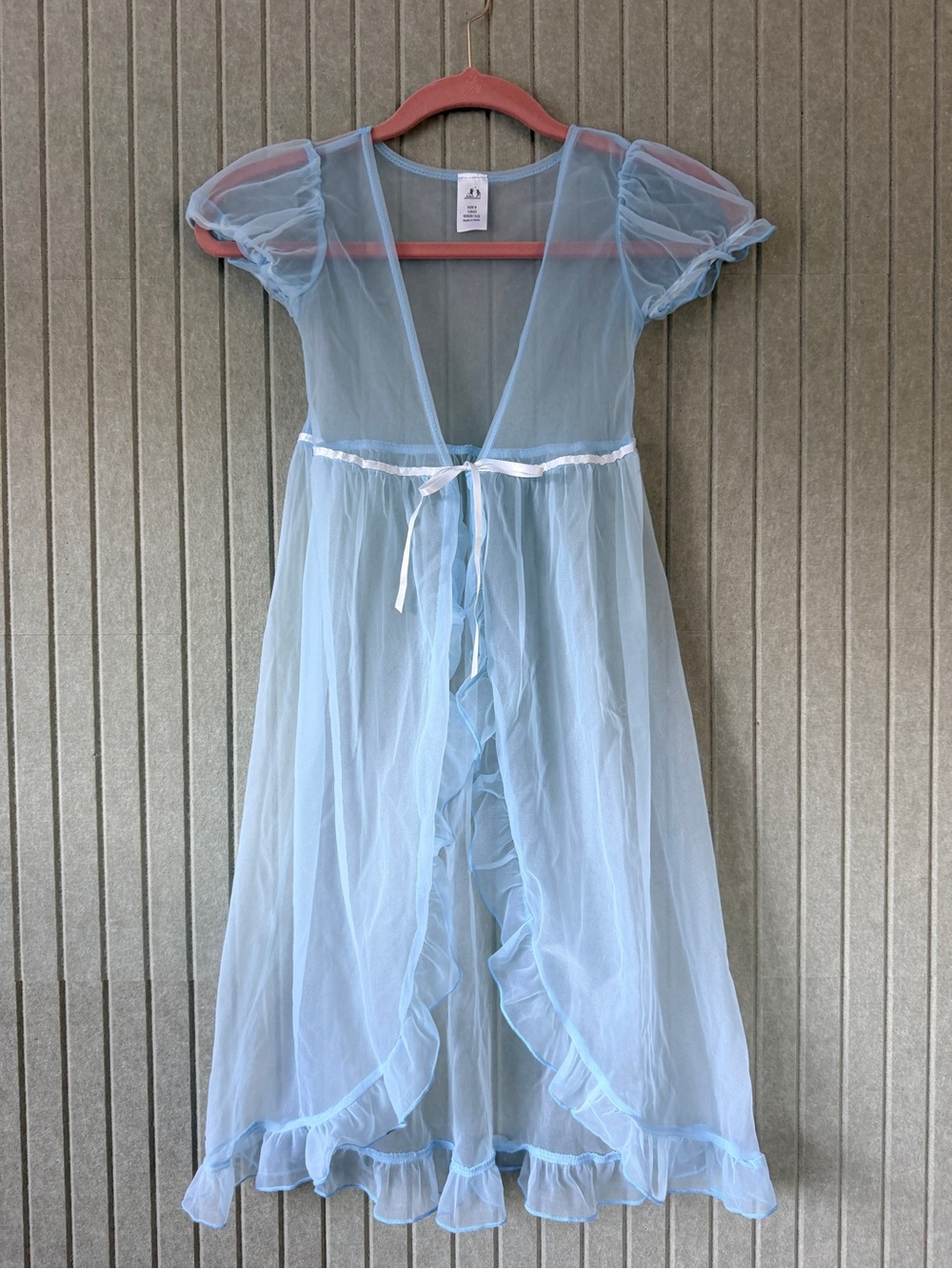Kids Light Blue Fairy Costume Dress with Ruffle Trim